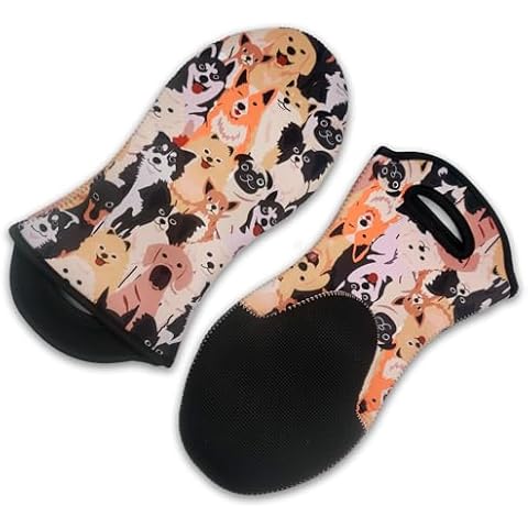 Orange & Brown Dogs Oven Mitts by SewSwank Cover