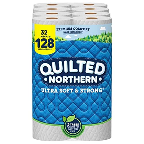 Quilted Northern Ultra Soft & StrongÂ® Toilet Paper, 32 Mega Rolls = 128 Regular Rolls, 2-ply Bath Tissue