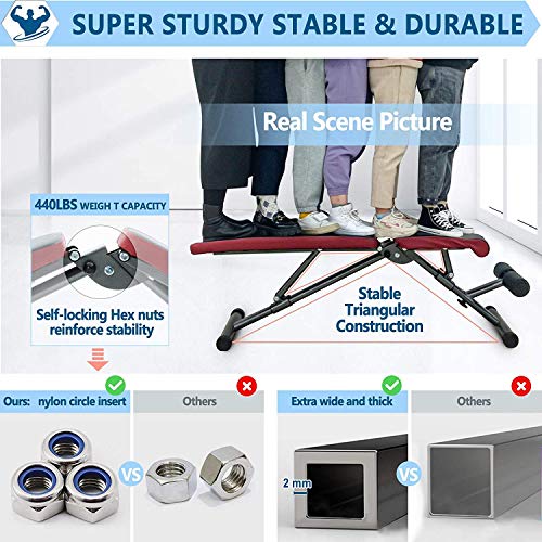 LINODI Adjustable Weight Bench, Workout Bench for Home Gym, Multi-Purpose Strength Training Benches, Foldable Incline Decline Gym Bench for Full Body Workout