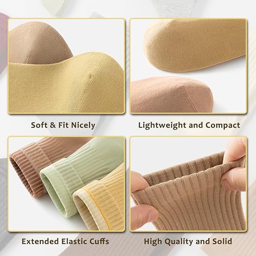 Womens Cotton Socks, Cute Crew Socks Thin Cotton Socks Women Above Ankle Bootie Socks 3 Pairs4