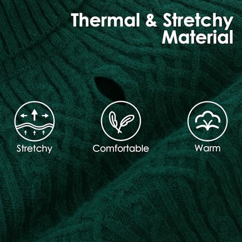 Image of AOFITEE Christmas Dog Sweaters for Large Dogs, Stretchy Turtleneck Dogs Sweater, Warm Dog Knitwear for Fall Winter, Green Pet Sweater with Harness Hole for Boston Terrier, French Bulldog, L