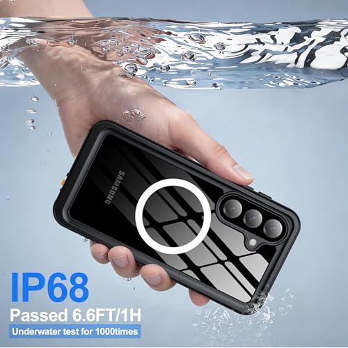 Image of ANTSHARE IP68 Waterproof Case for Samsung Galaxy S26 Plus [2026] - MagSafe Compatible, Built-in Screen /Lens Protector - Shockproof Full Body Protection for Swimming /Outdoor, Black /Clear