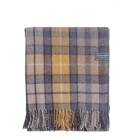 The Tartan Blanket Co. Recycled Wool Knee Blanket Buchanan Natural Tartan 28" x 65" Cover
