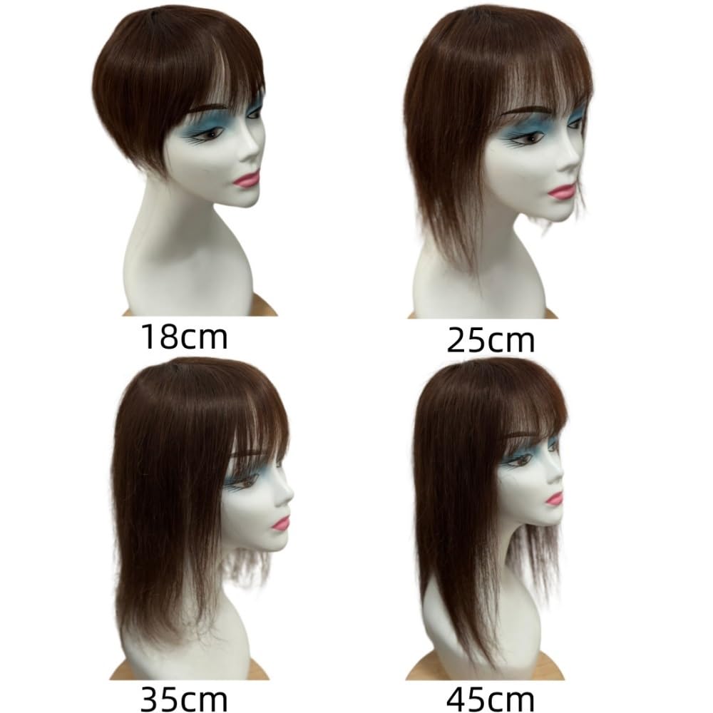 Suplementy do włosów dla kobiet z przerzedzającymi się włosami, z grzywką na klips, 360° kryjąca peruka 3D, naturalny wygląd, odpowiednia na co dzień do stylizacji włosów (6 cali, ciemny