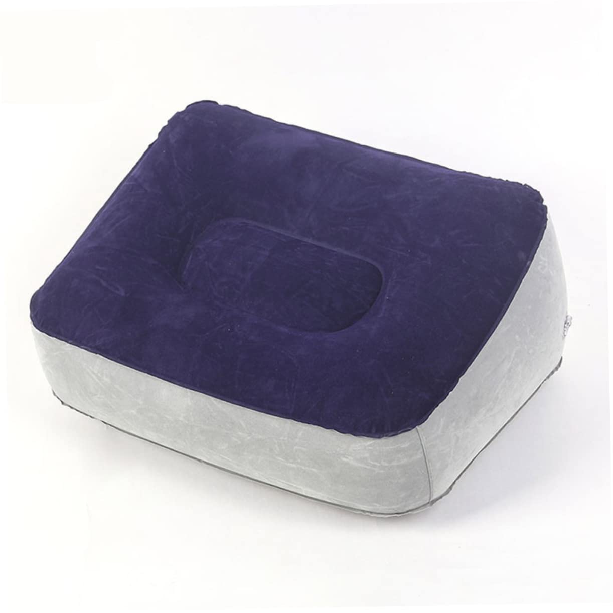 OSALADI Inflatable Footrest Pillow for Travel Gray Blue Airplane Leg Rest Cushion for Flights and Trains Improves and Reduces Swelling No Inflation Tool Included