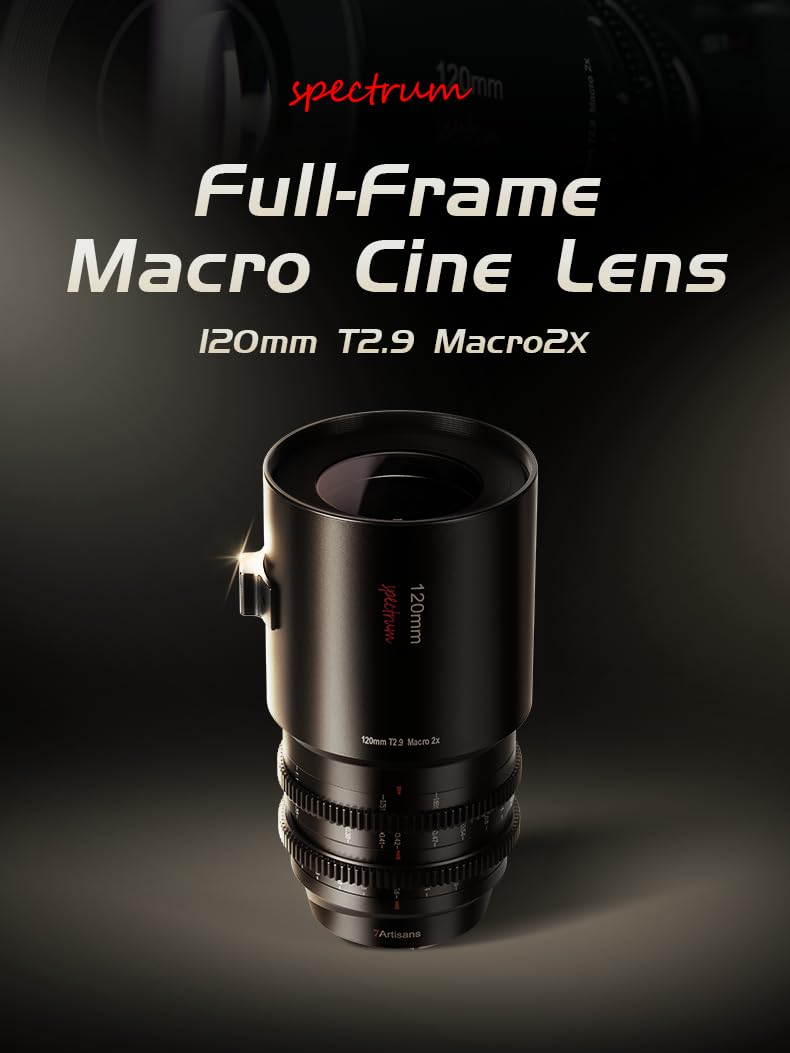 7artisans 120mm T2.9 Makro 2X Cine Objektiv, Vollformat, 270