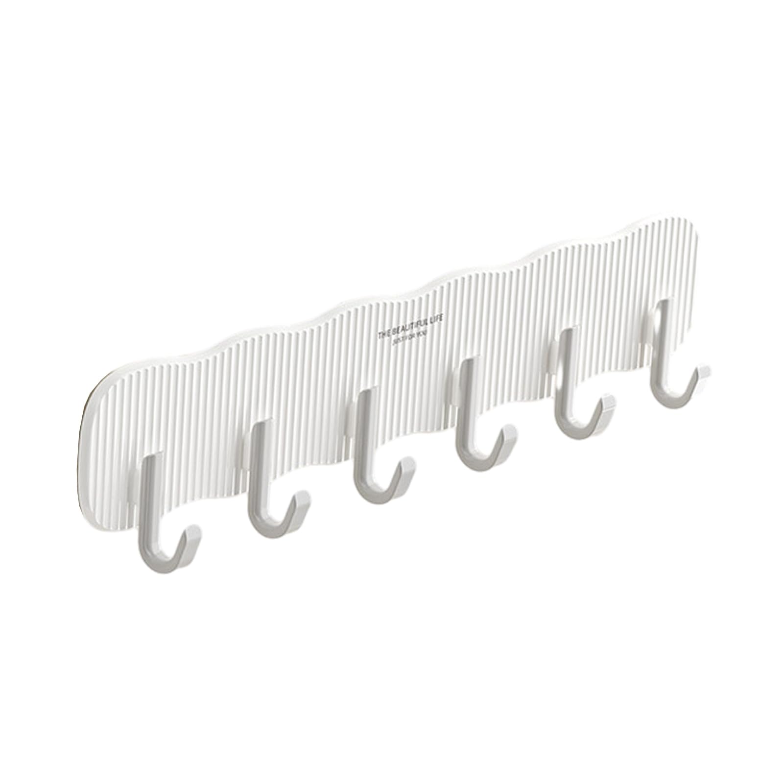 Glifora Adhesive Hook - Wall Mount with 5 Independent Hooks Design, No Drilling Traceless Strong Hold Hook for Keys, Towels, Kitchen Utensils and Bags