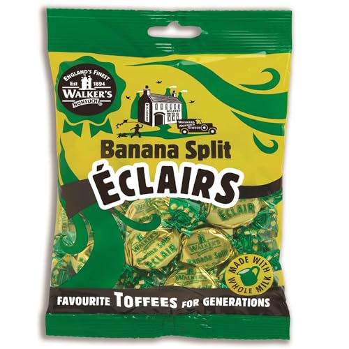 Walkers Nonsuch Banana Split Eclairs Bag 5.29 Oz (150g) – British Toffee Candy with Condensed Milk & White Chocolate, Imported UK Banana Taffy Caramel Sweets, Individually Wrapped English Toffee - image 9