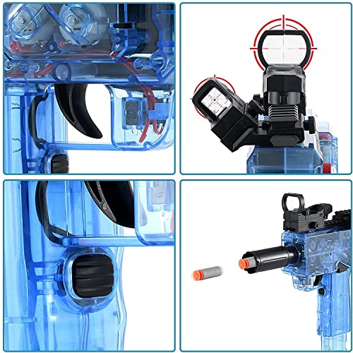 Image of BONIRY Airsoft Uzi - SMG Nerf Machine Gun Rapid Fire Automatic Toy Gun for Boys Girls, 24 Bullets Electric Pistol Full Auto With BB Blaster for Outdoor Shooting Game Age 14+ (Blue)