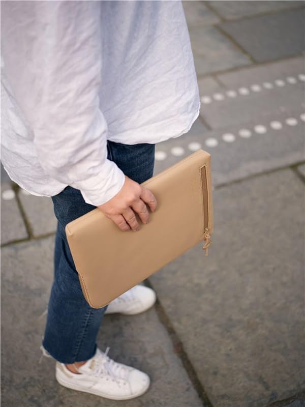 Golla Funda Impermeable de Neopreno para Ordenador portátil, para MacBook, ASUS y Otros portátiles/Elegante Funda para Laptop/Cremallera con Funda de neopreno/14 Pulgadas/Café