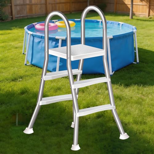 Escalera para piscina elevadas acero inoxidable 33 in miniatura 1