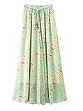 OUYE Women's Summer Pleated Chiffon Maxi Skirt