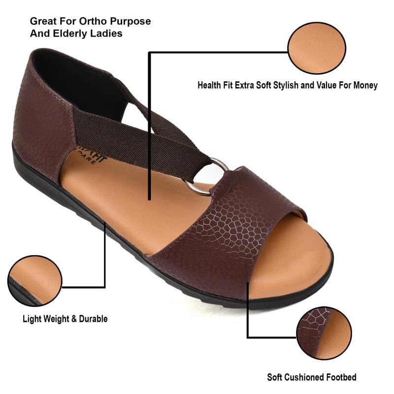 Image of HEALTH FIT Extra Soft Ortho Care Diabetic & Orthopedic Sandal /Doctor Sandal-With Back Support Footwear & stylish for Girl's /Women's