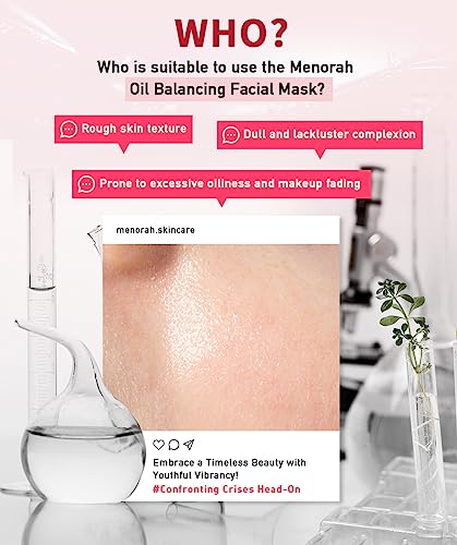 menorah-skincare-Anti-Blemish-Treatment-Rescue-Sheet-Masks-4-Sheets-with-Pomegranate-Artichoke-Acne-Facial-Masks-Instant-Recovery-Oil-Water-Balabce-Acne-Skin-Organic-cotton-sheet-mask
