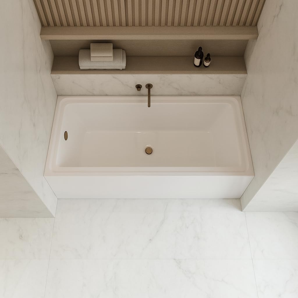 Carver Tubs - ALL6632 - Modern White Fiberglass Alcove Soaking