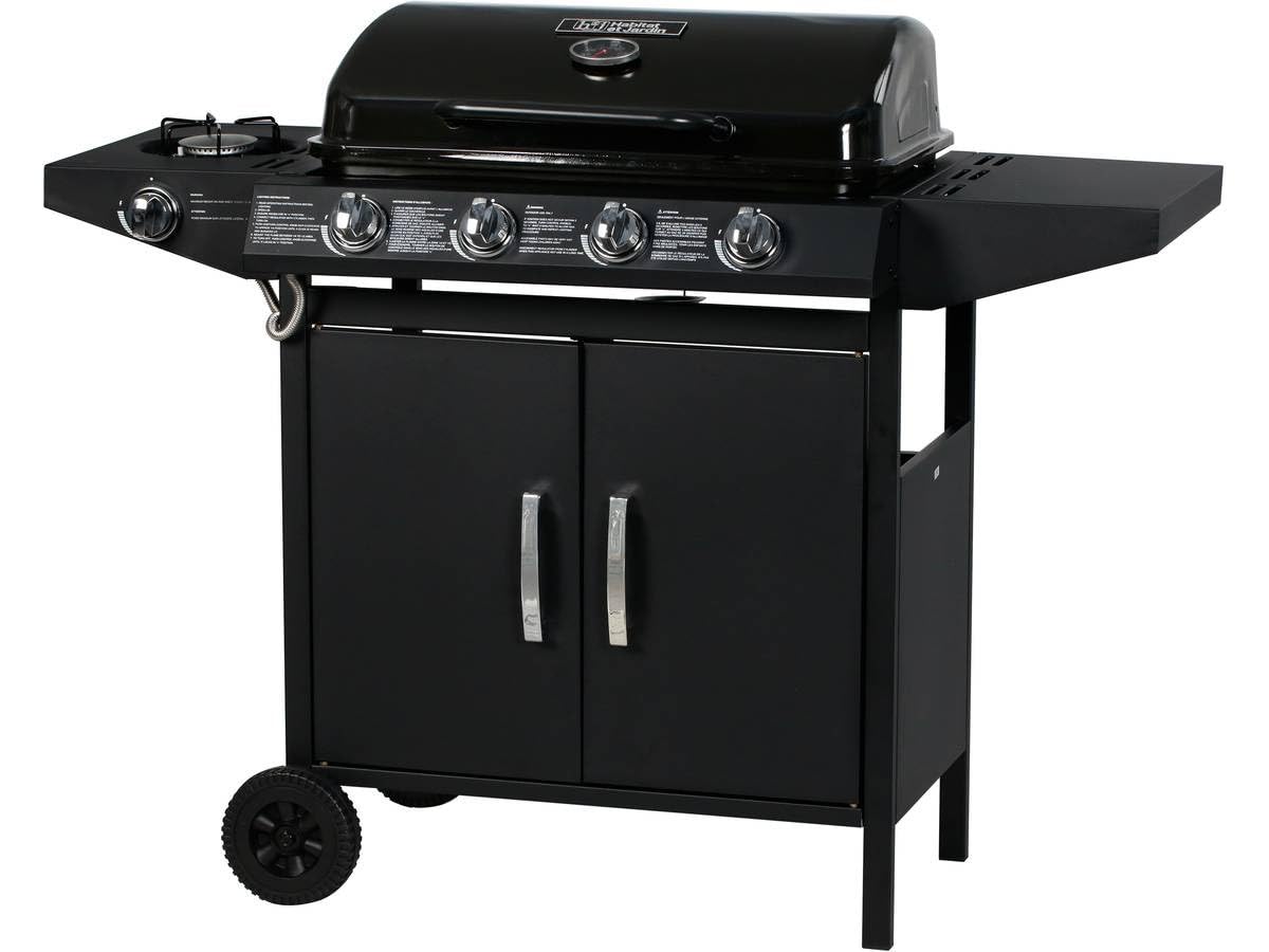Barbacoa a gas Festa 5-​5 quemadores (1 lateral) - 12.9 Kw - Negro