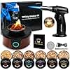 Electric Whiskey & Cocktail Smoker Kit with Torch – Built-in Fan, 6 Wood Chips, Old Fashioned & Whiskey Drink Smoker, Ideal Gift for Dad & Men (Butane Not Included)