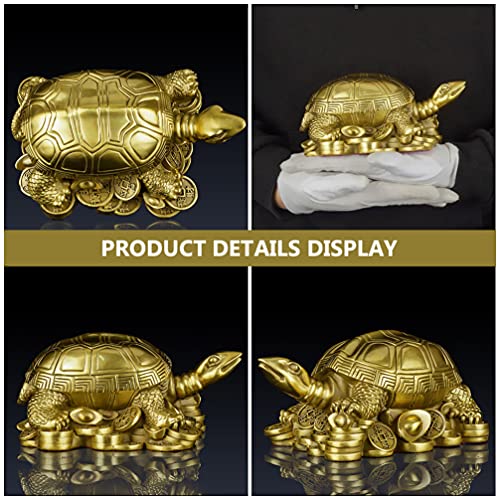 Estatua tortuga de cobre puro de IMIKEYA 4.5x2.7 cm miniatura 6