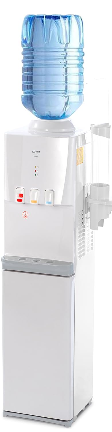 GOVITA Water Dispenser Boccioni Refrigerante Colonnina da Terra Bianco