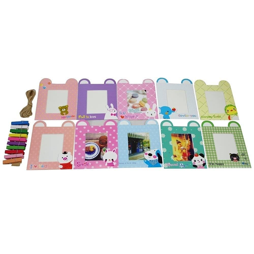 TEKTONIC Instax Mini Films Colorful Frame (Rabbit) - 10 Pcs Compatible with Fujifilm Mini 12/11/10/9/8/8+/90/99 EVO LINK PRINTER Film - Instant Photo Fun 1