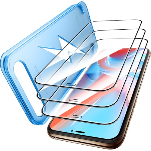 Image of Mkeke for iPhone XS Screen Protector 3 Pack, [9H+ Hardness] [Military-Grade Drop Protection] [Sensitive Touch] [Easy Installation] [HD Clear] Full Edge Coverage Tempered Glass