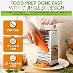 Spring Chef Stainless Steel Cheese Grater, Large Box Grater for Kitchen - Image 6