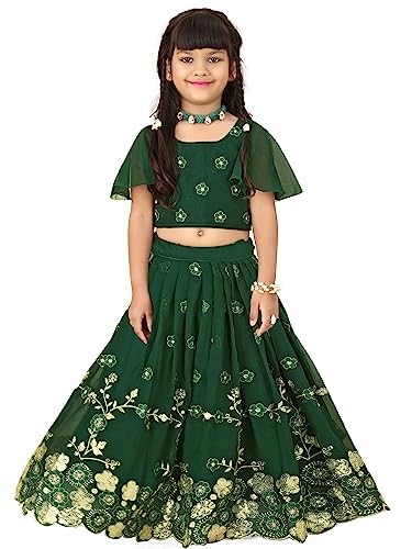 Image of Georgette Embroidered traditional Readymade Lehenga Choli For Kids Grils