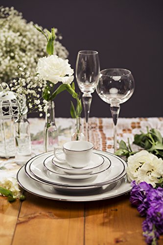 Aparelho de Jantar e Chá com 30 Peças Flamingo Prata Isabel