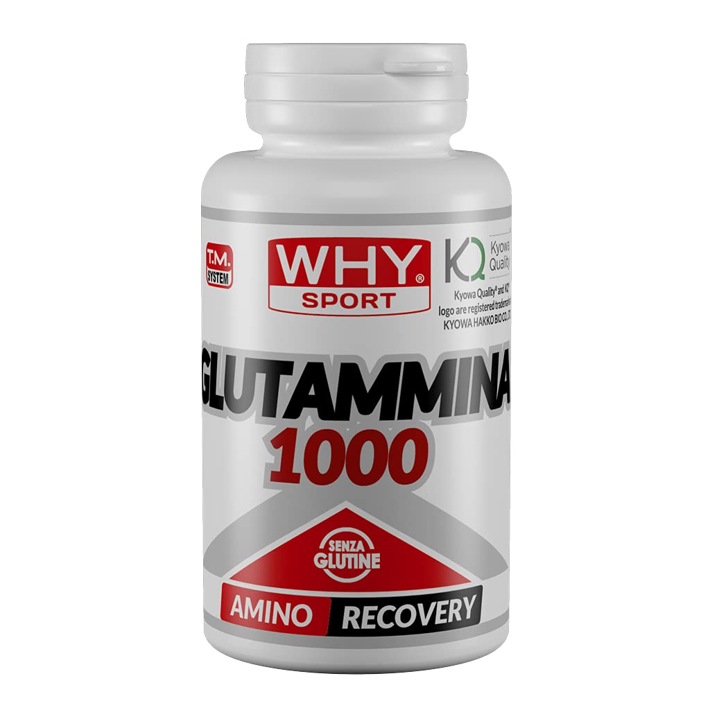 WHY SPORT GLUTAMMINA 1000 – Amminoacidi - Integratore Alimentare a Base di L-Glutammina – 100 Compresse