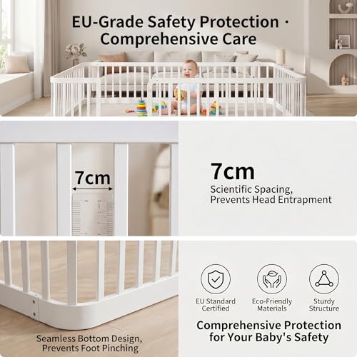 Parc pour bébé avec barres sécurisées de 7 cm et bords arrondis GOWE - 6