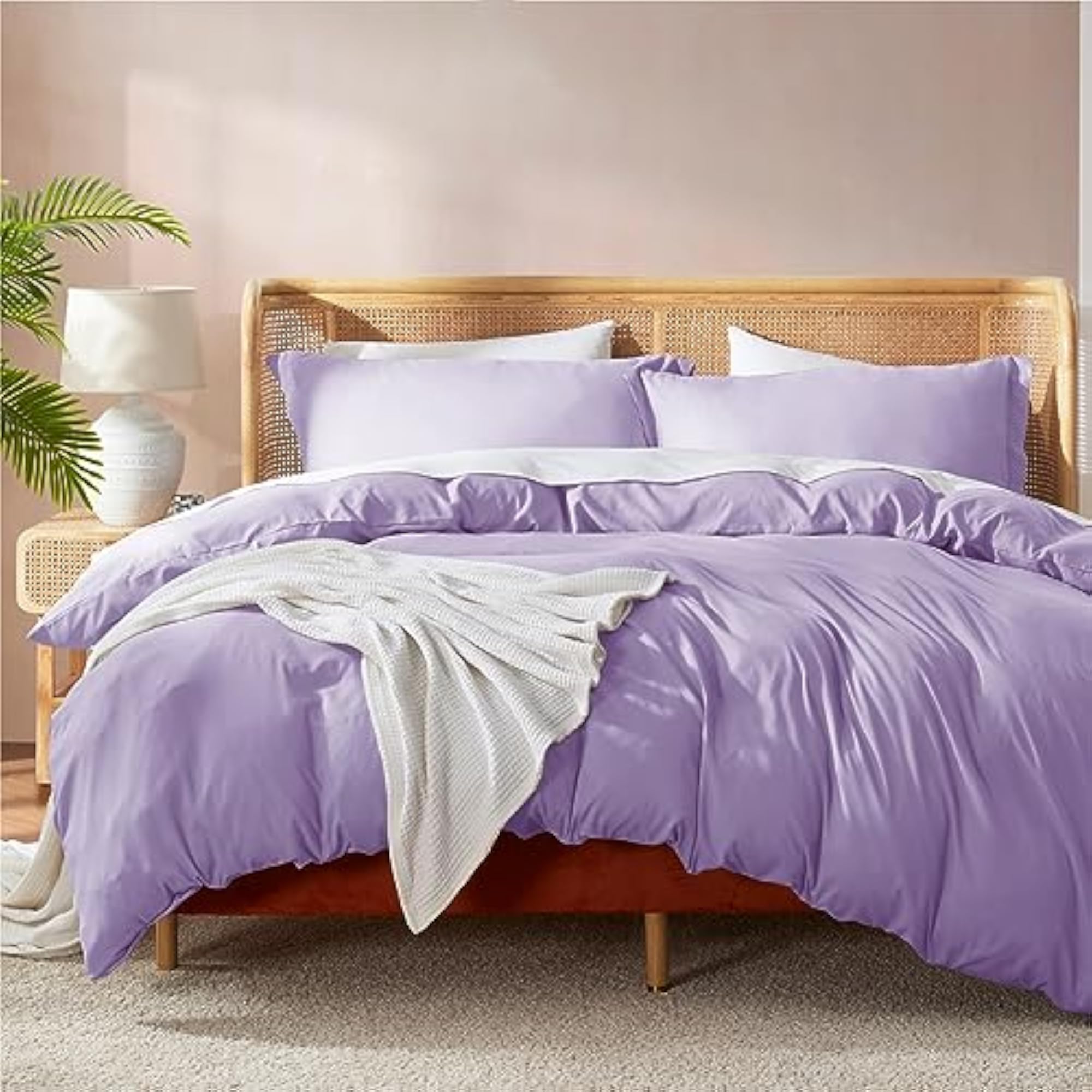 Luxury 100% Super Soft Microfiber Duvet Cover Set, Lilac Lavender