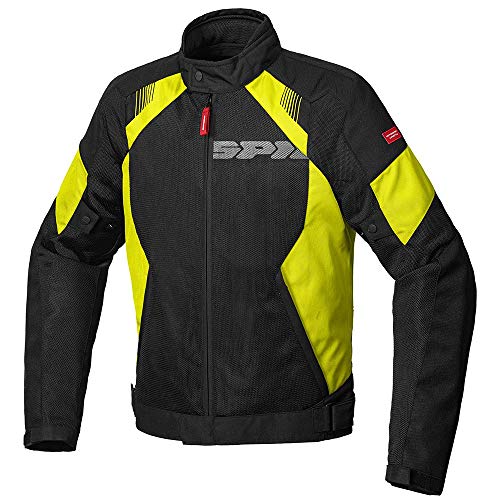  Spidi Flash Evo Net WindOut - Giacca in tessuto da moto, colore: Nero/Giallo