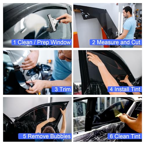 Image of Professional Auto Window Tint Film Roll, 15% Premium Carbon Car Window Privacy Film, 24IN x 100FT- UV Protection, Scratch & Heat Resistant - Blackout Shade for Car Windows