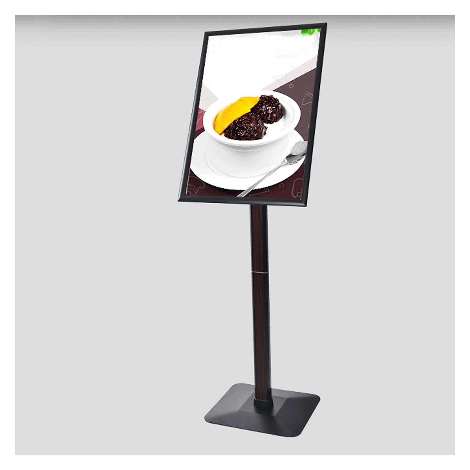 Restaurantes Soporte de pantalla Soporte de patrón de pedestal de servicio pesado ajustable Soporte de piso, signo soporte soporte de cartel de aluminio marco abierto de aluminio Soporte de cartel