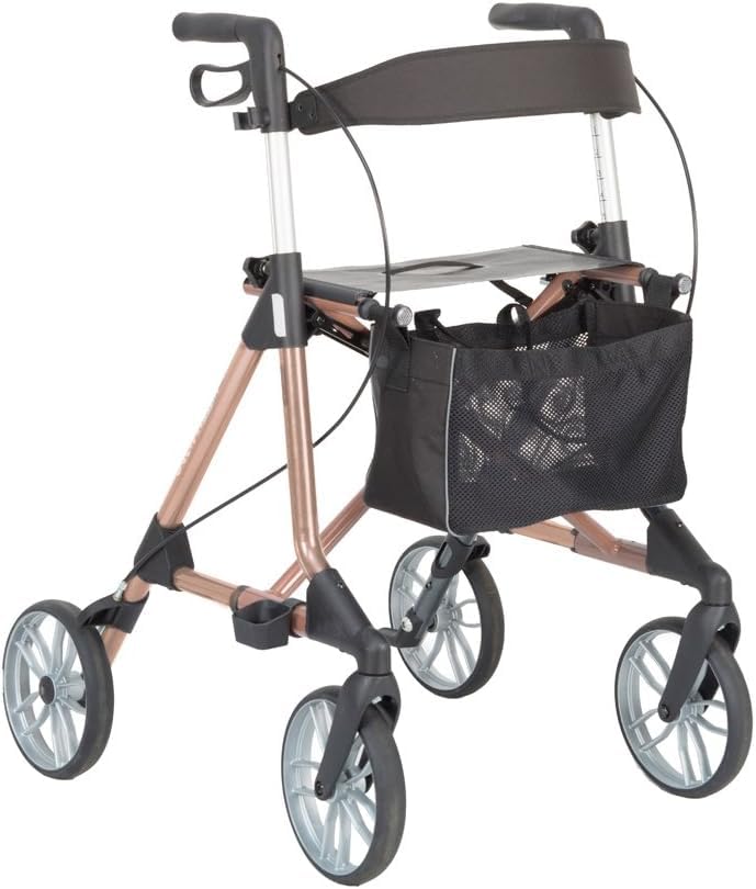 Russka Elan Classic chodzik, aluminiowy, lekki, składany, z siedziskiem i pomocą do przechylania, waga tylko 6,1 kg, wysokość siedziska: 54 cm