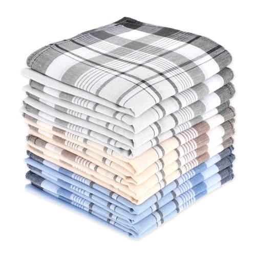 Molain 12 Stück Stofftaschentücher Herren, 40x40 cm Baumwolle Herrentaschentücher Wiederverwendbar