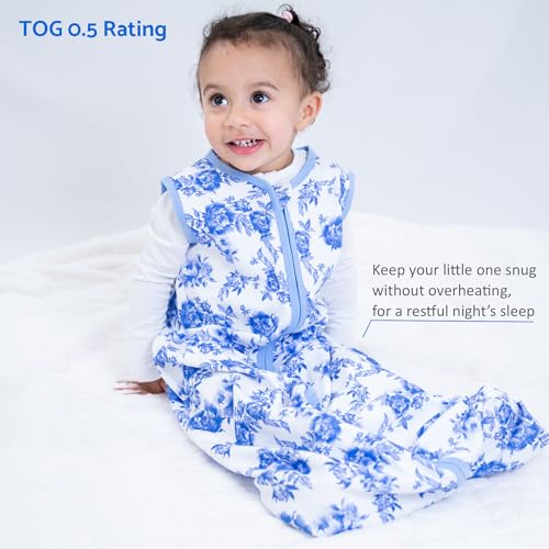 Image of LollyBanks Sleep Sack, 100% Cotton Neutral Baby Sacks, 0.5 TOG Sleep Sacks Lightweight with 2-Way Zipper