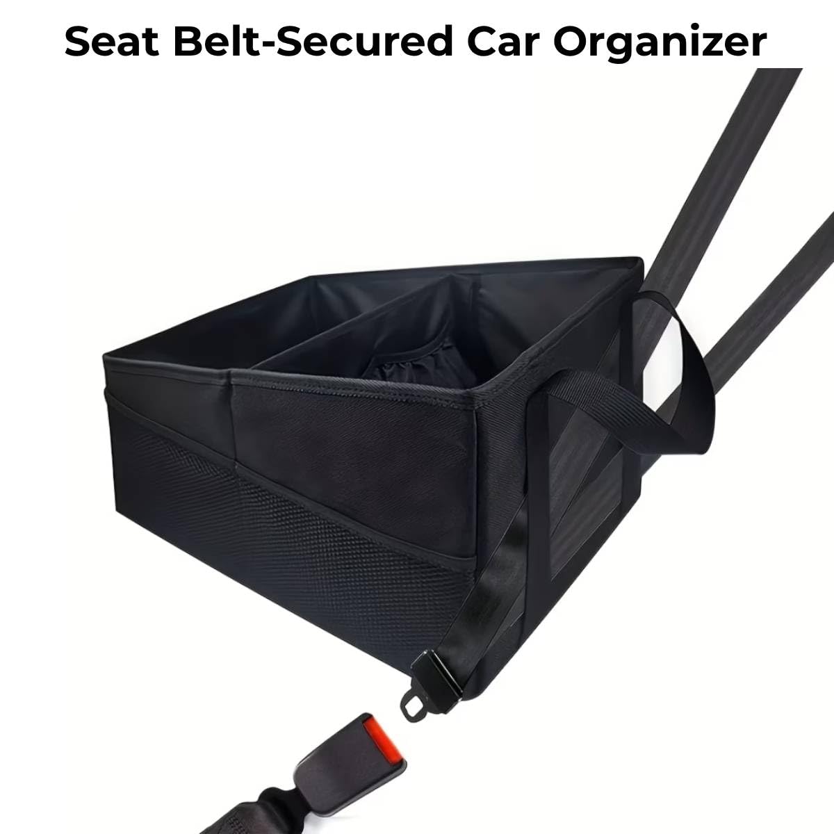 Foldable Car Backseat Organizer – Large Capacity Vehicle Storage Box with Multiple Compartments, Collapsible Heavy-Duty Car Organizer, Durable Waterproof Oxford Fabric — view 3