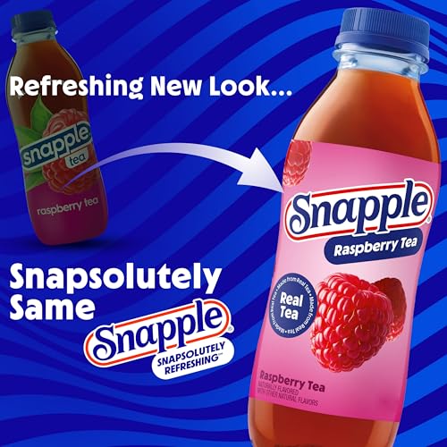 Image of Snapple Raspberry Tea, 16 fl oz recycled plastic bottle, 6 pack