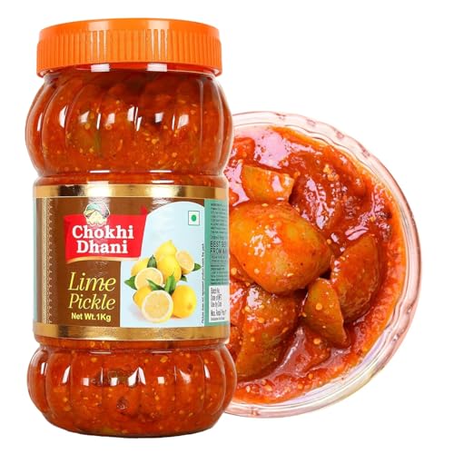 Image of Chokhi Dhani Lime Pickle 1kg Each | Homemade Tangy & Spicy Nimbu Achar | Traditional Indian Lemon Pickle Without Onion & Garlic | Oil Free | Authentic Taste