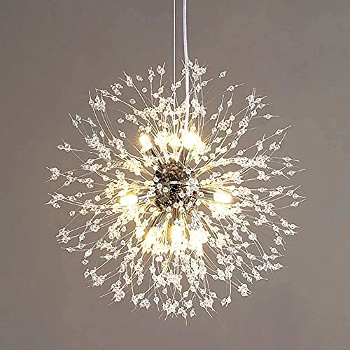 Lustre spoutnik design cristal, plafonnier suspension 8-light pour chambre et salon moderne
