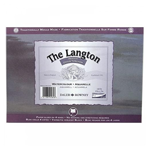 Daler Rowney Bloque De Acuarela De 140 Lb Engomó Langton (áspero) 10 X 7"*