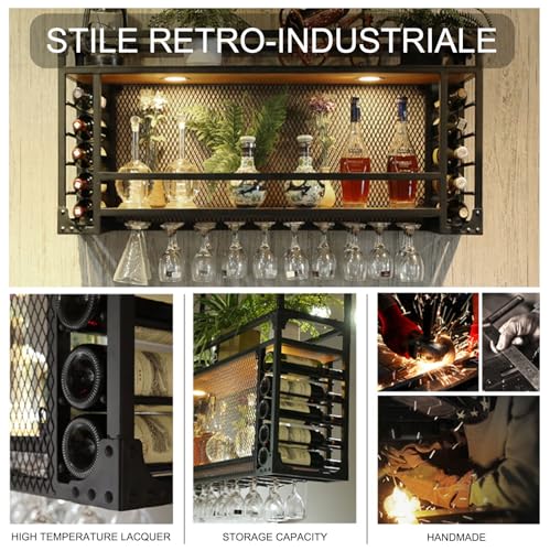 Soporte vintage para botellas con luz LED de 2 niveles miniatura 6
