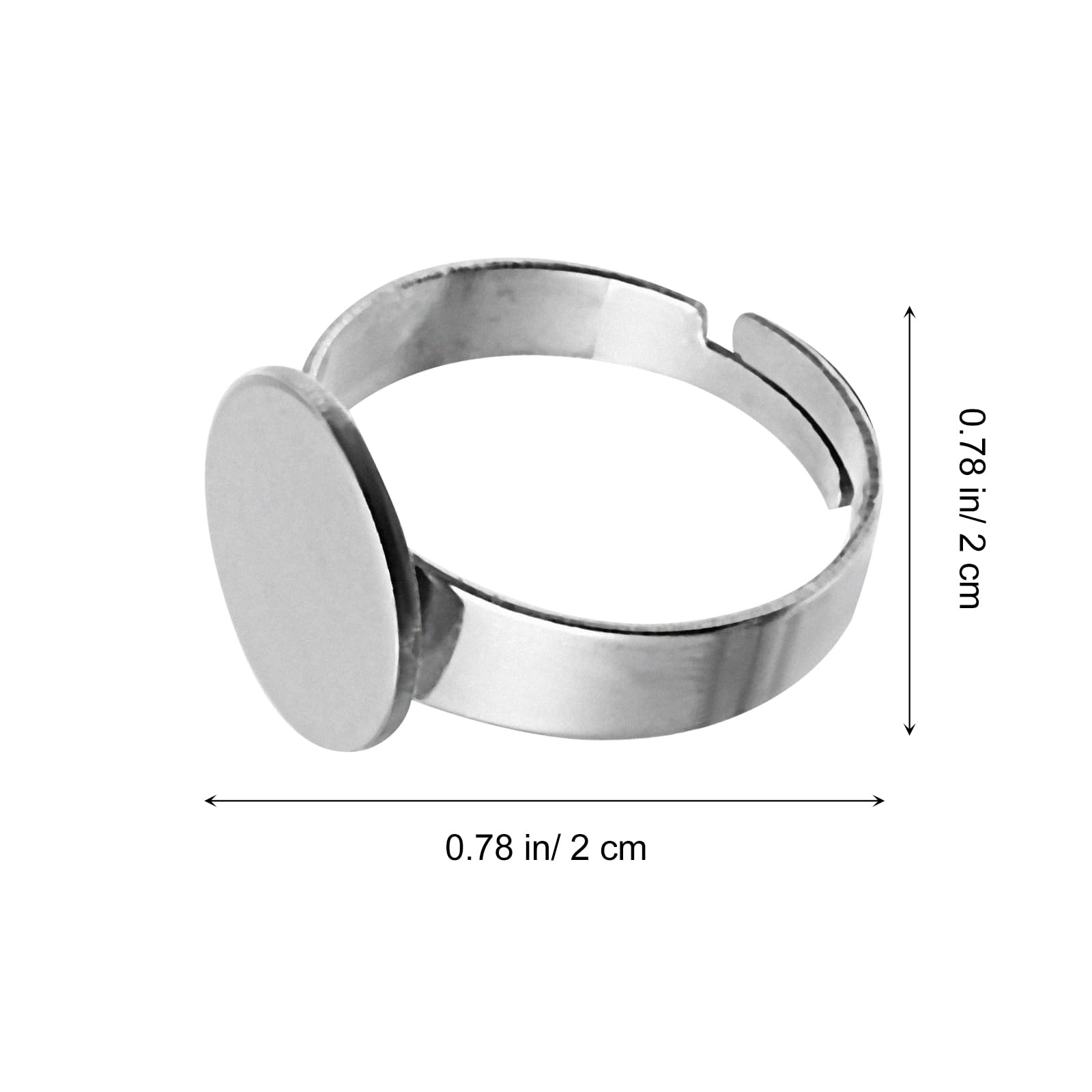 Tofficu 20Pcs 12Mm Adjustable Stainless Steel Ring Bases for DIY Jewelry Making - Versatile Crafting Supplies for Unique Handmade Rings - Image 2