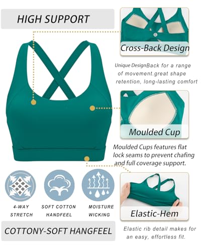 Image of RUNNING GIRL Sports Bra for Women High Support,Molded Cup Strappy Running Sports Bras with Sewn in Pads