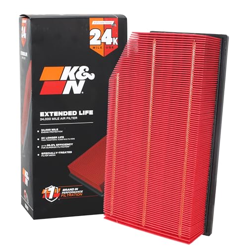 K&N Filtro dell'aria del motore: filtro dell'aria di ricambio a lunga durata di 24.000 miglia: compatibile con Jeep Wrangler JL e Gladiator 2018-2021, KNX-5076