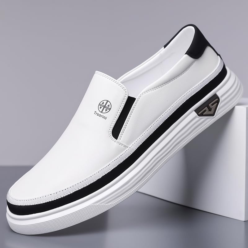 Image of Trsorini Mens Casual Shoes Soft Comfortable Flat Lightweight Moccasin Classic Breathable Leather Men's Shoes