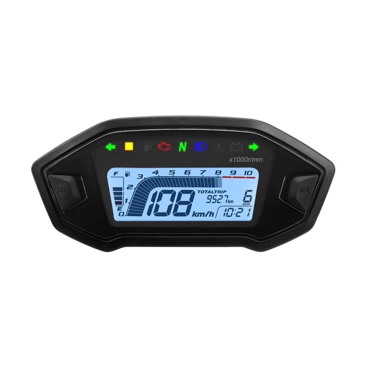 Contagiri contachilometri Accessori Universali 10000 Giri/min Tachimetro Digitale Per Moto Contagiri Contachilometri Cruscotto Display A LED Pannello Strumentazione