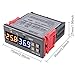 Shutao STC-3028 24V Temperature & Humidity Controller with Integrated Sensor, Dual Digital Display Thermometer Hygrometer, Incubator Controller
