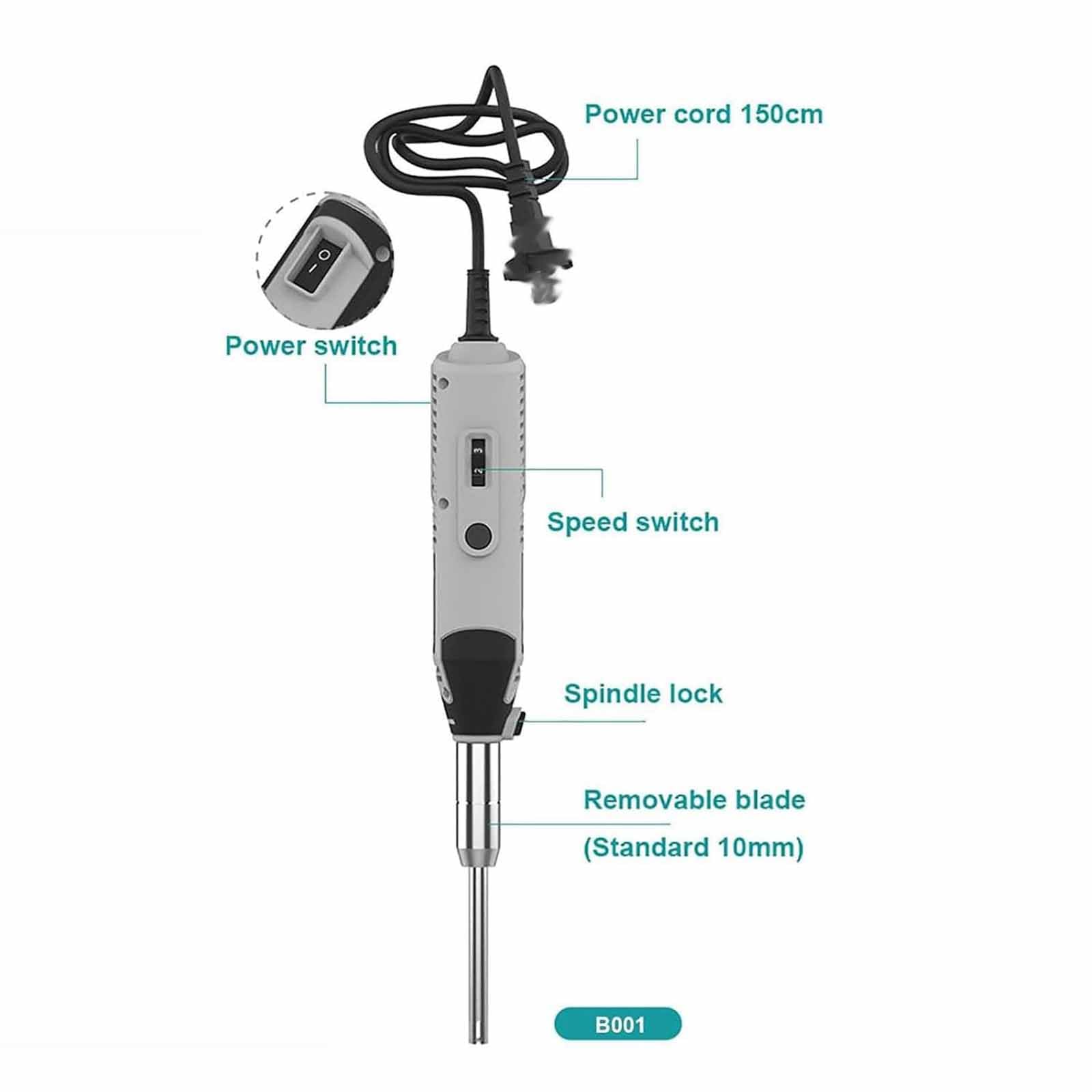 Homogeneizador De Tejido Celular De Laboratorio, Homogeneizador Disperso De 0,5-250 Ml, Con Cabezal De Trabajo Extraíble De 10 Mm, Regulación De Velocidad Continua Y 6 Velocidades Ajustables. ,Grey